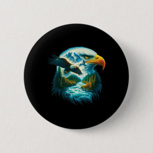 Adelaar Wilde Dieren Wandel Natuur Buiten Bergen B Ronde Button 5,7 Cm