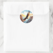Adelaar zweeft boven Canyon Ronde Sticker (Tas)