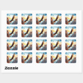Adelaar zweeft boven Canyon Vierkante Sticker (Vel)