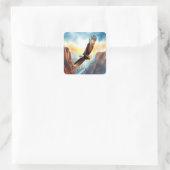 Adelaar zweeft boven Canyon Vierkante Sticker (Tas)