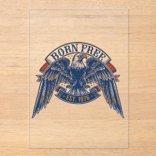 Adelaarembleem met Born Free-spandoek, Majestueuze Acryl Uitnodigingen