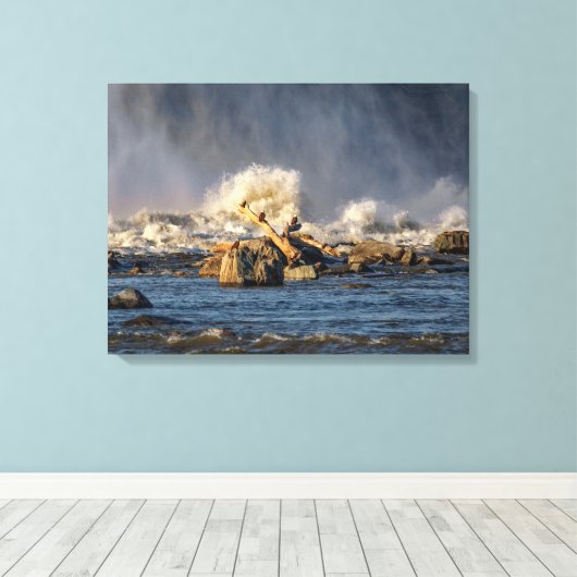 Adelaars en ruw water canvas afdruk (Insitu (Houten vloer))