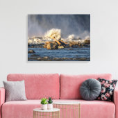 Adelaars en ruw water canvas afdruk (Insitu (Woonkamer))