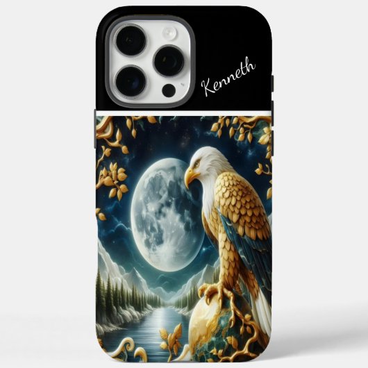 Adelaarsblik gefixeerd op de volle maan Case-Mate iPhone case (Achterkant)