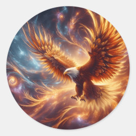 adelaarsgouden veren ronde sticker