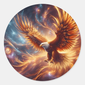 adelaarsgouden veren ronde sticker