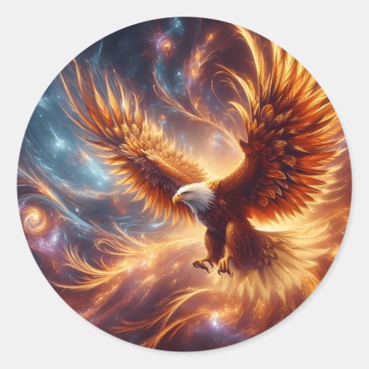 adelaarsgouden veren ronde sticker (Voorkant)