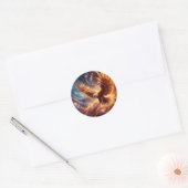 adelaarsgouden veren ronde sticker (Envelop)