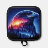 Adelaarsilhouet met Forest Sunset Pannenlap (Voorkant)