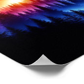 Adelaarsilhouet met Forest Sunset Poster (Hoek)