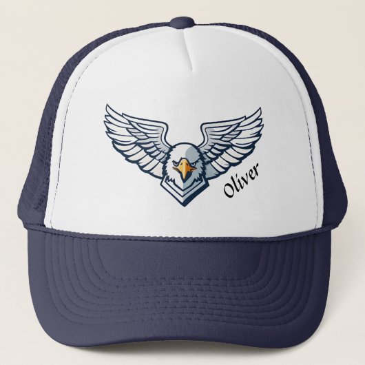 Adelaarskop en Vleugels Embleem Trucker Pet (Voorkant)