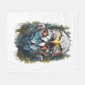 Adelaarskop in bos fleece deken (Voorkant (Horizontaal))