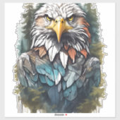 Adelaarskop in bos sticker (Vel)