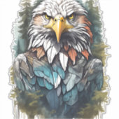 Adelaarskop in bos sticker (Voorkant)