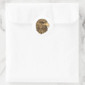 Adelaarskop Ronde Sticker (Tas)