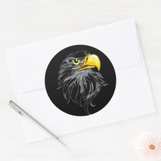 Adelaarskop Ronde Sticker (Envelop)