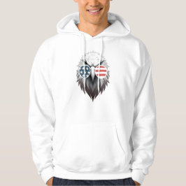 Adelaarskunst met zonnebril met Amerikaanse vlag Hoodie