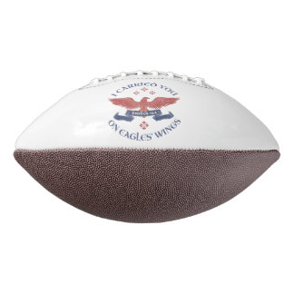 Adelaarsvleugels Schrift Exodus 19:4 Rood/Blauw American Football