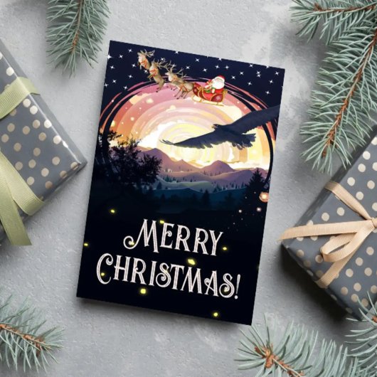 Adelaarswacht over de kerstman notitiekaartje