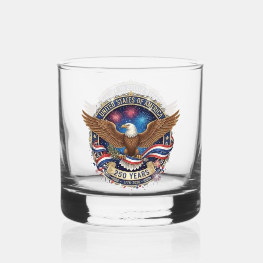 Adelaarswapen Verenigde Staten Whisky Glas (Voorkant)