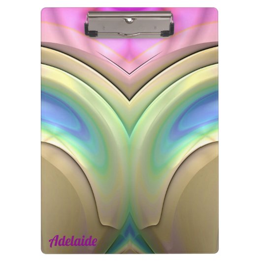 ADELAIDE ~ 3D! ~ Pastel Blauw Groen Roze origineel Klembord (Voorkant)