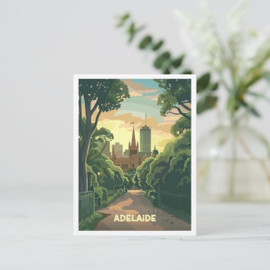Adelaide Australia Art Vintage Travel Briefkaart (Staand voorkant)