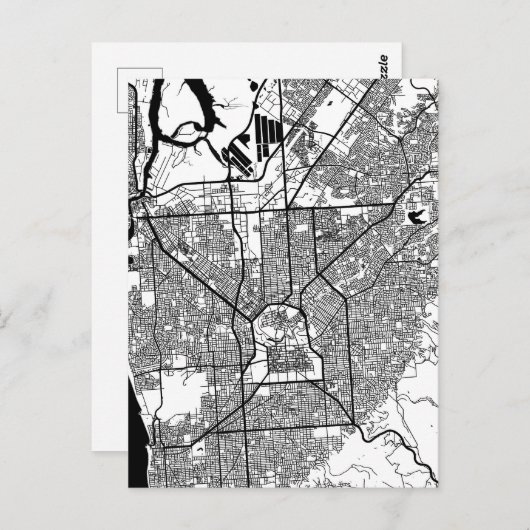 Adelaide Australia City Map Briefkaart (Voorkant / Achterkant)