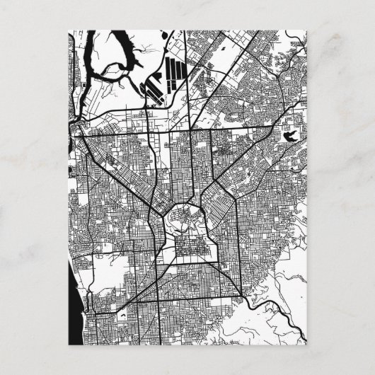 Adelaide Australia City Map Briefkaart (Voorkant)