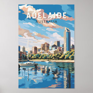 Adelaide Australia Travel Art Vintage Poster