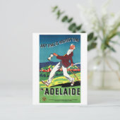 Adelaide Australia Vintage Travel Poster teruggeze Briefkaart (Staand voorkant)