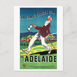 Adelaide Australia Vintage Travel Poster teruggeze Briefkaart