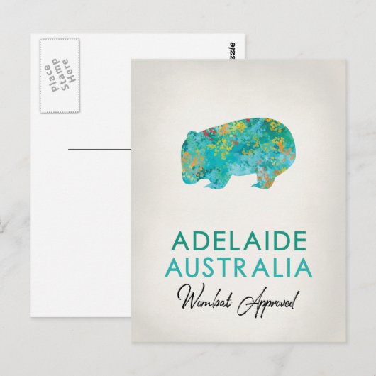 Adelaide Australia Wombat Briefkaart (Voorkant / Achterkant)