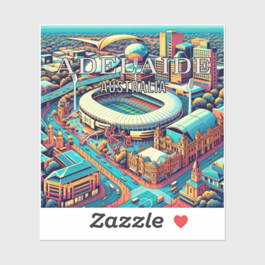 Adelaide Australië 3 inch Vinyl Sticker (Vel)