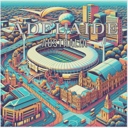 Adelaide Australië 3 inch Vinyl Sticker (Voorkant)