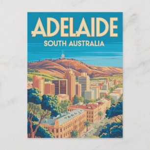 Adelaide Australië Illustratie Reis Kunst Vintage Briefkaart