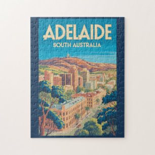Adelaide Australië Illustratie Reis Kunst Vintage Legpuzzel