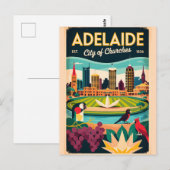 Adelaide Australië Retro Reisposter Kunst Briefkaart (Voorkant / Achterkant)