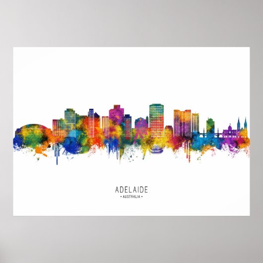 Adelaide Australië Skyline Poster (Voorkant)