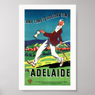 Adelaide Australië Vintage Reisposter Gerestaureer Poster