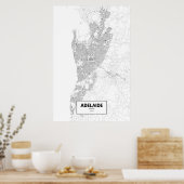 Adelaide, Australië (zwart op wit) Poster (Keuken)