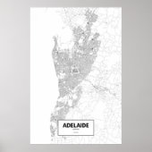 Adelaide, Australië (zwart op wit) Poster (Voorkant)