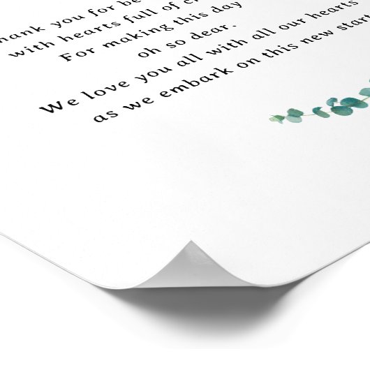 Adelaide Bruiloft Bedankt voor het bijwonen van te Poster (Hoek)