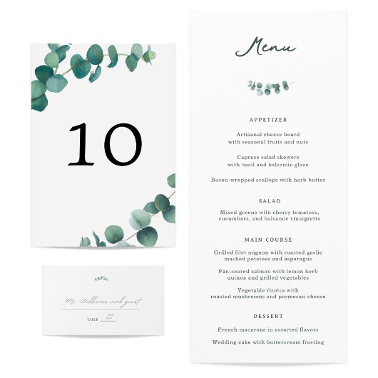 Adelaide Bruiloft Diner Menu