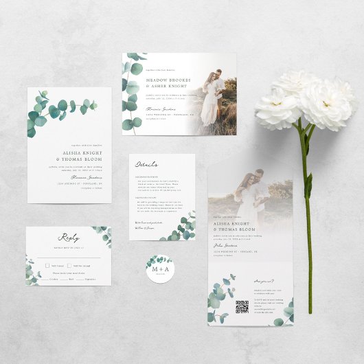 Adelaide Bruiloft Monogram Ronde Sticker