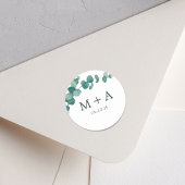 Adelaide Bruiloft Monogram Ronde Sticker