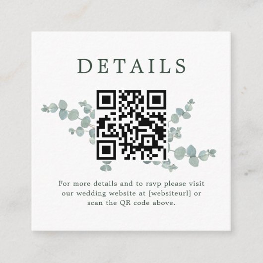 Adelaide Bruiloft QR Code Informatiekaartje (Voorkant)