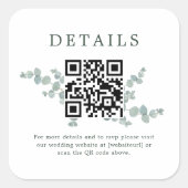 Adelaide Bruiloft QR Code Vierkante Sticker (Voorkant)