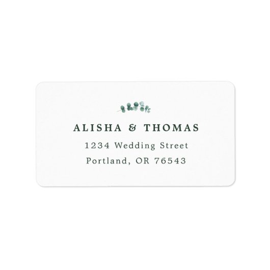 Adelaide Bruiloft Waterverf Eucalyptus Etiket (Voorkant)