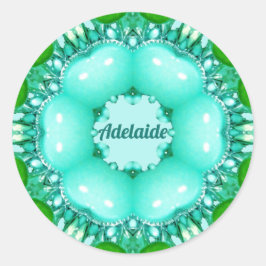 ADELAIDE ~ Helder Abstract fractaal patroon ~ Ronde Sticker