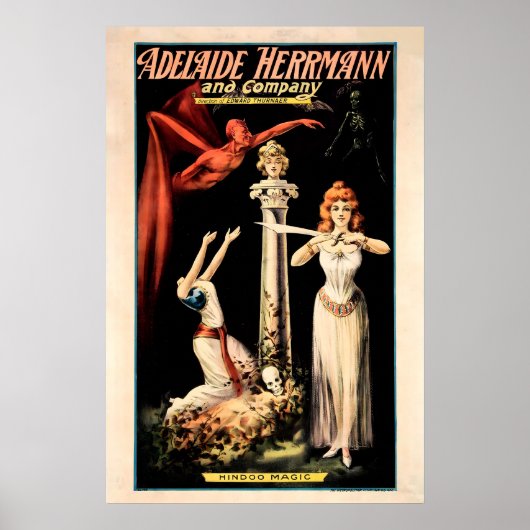 Adelaide Herrmann 1900 Hindoe Tover Show POSTER (Voorkant)